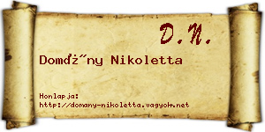 Domány Nikoletta névjegykártya