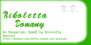 nikoletta domany business card